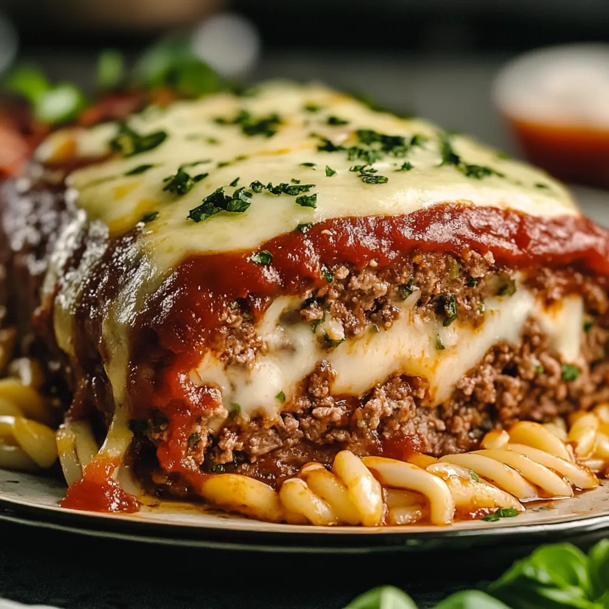 Savory Stuffed Italian Meatloaf with Melted Cheese Delight