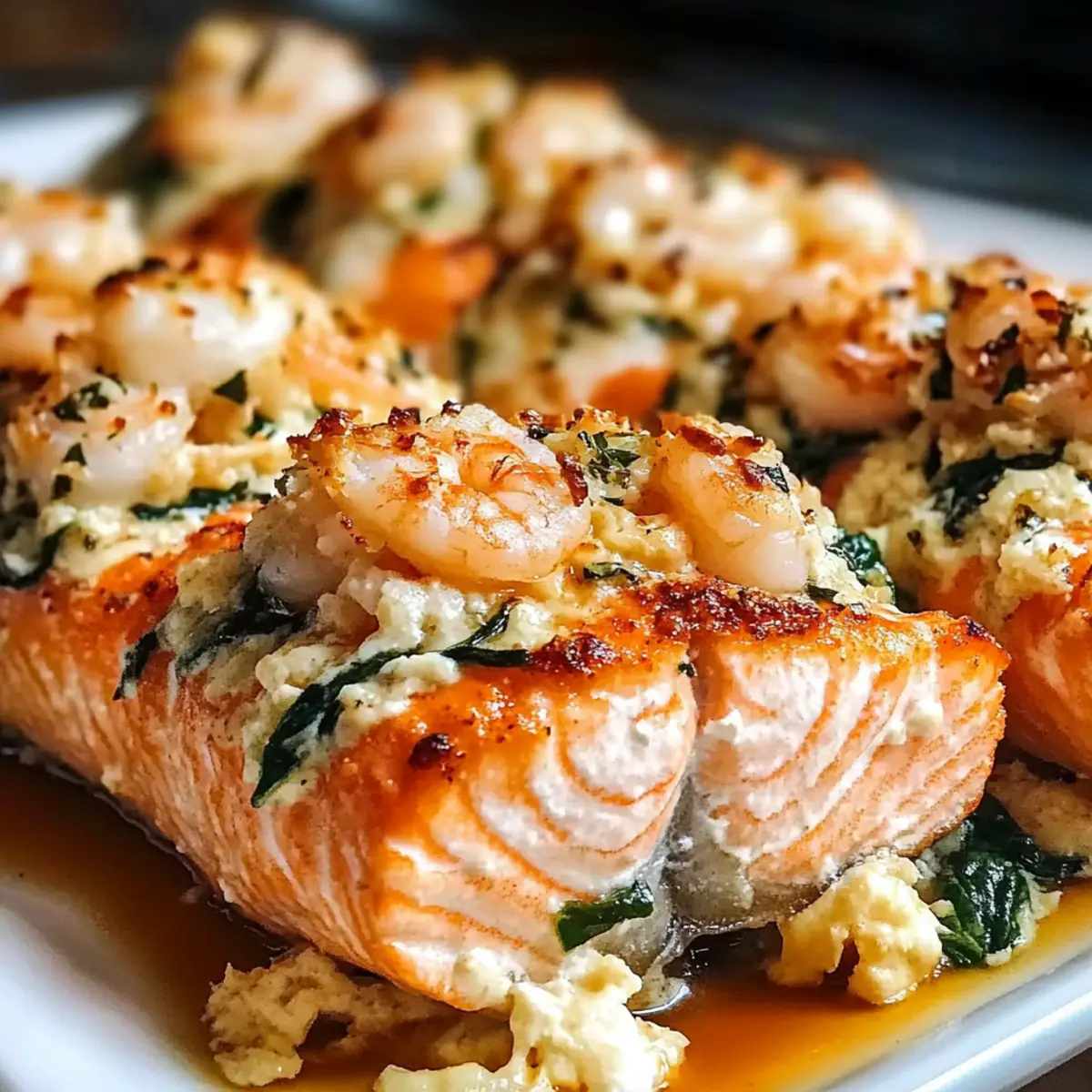 Crab and Shrimp Stuffed Salmon for a Quick Elegant Dinner