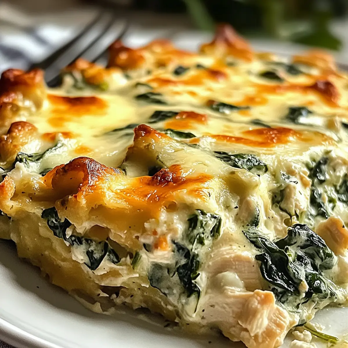 Creamy Chicken and Spinach Casserole with Cream Cheese Bliss