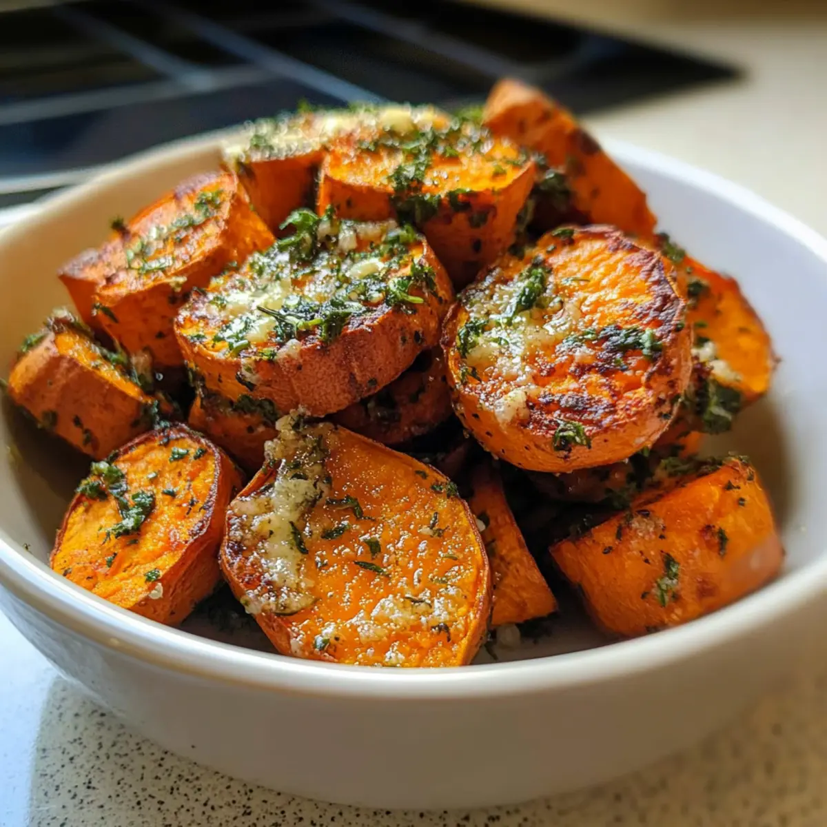 Crispy Sweet Potato Bites with Herbed Parmesan Bliss