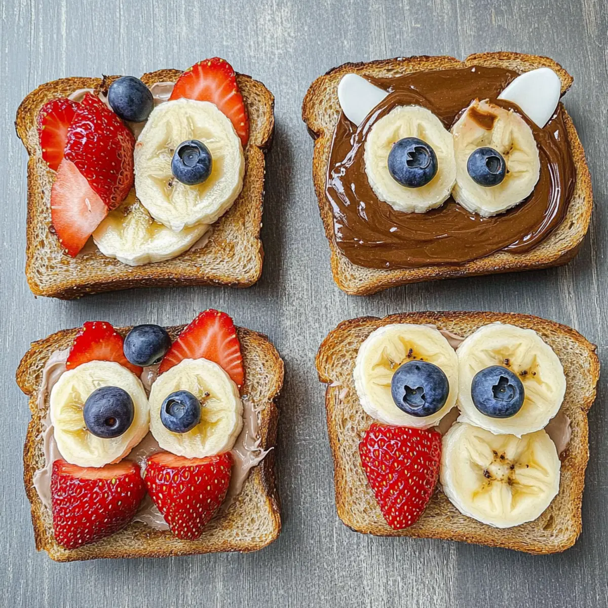 Playful Fun Animal Face Toast Treats for Happy Mornings