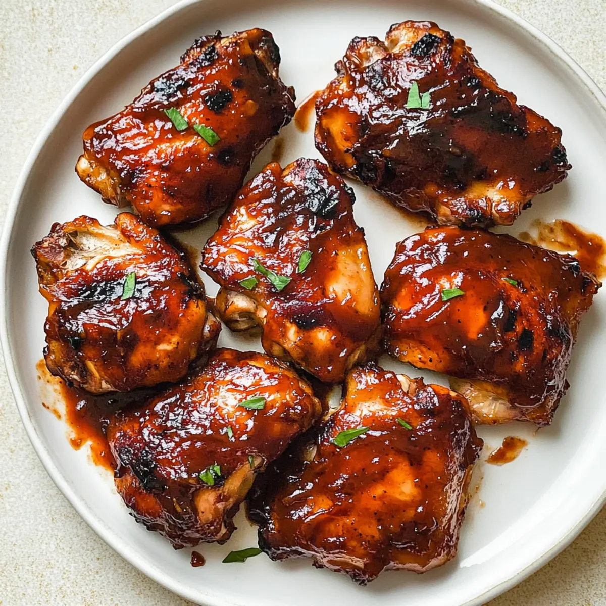 Caramelized BBQ Chicken Thighs in the Oven