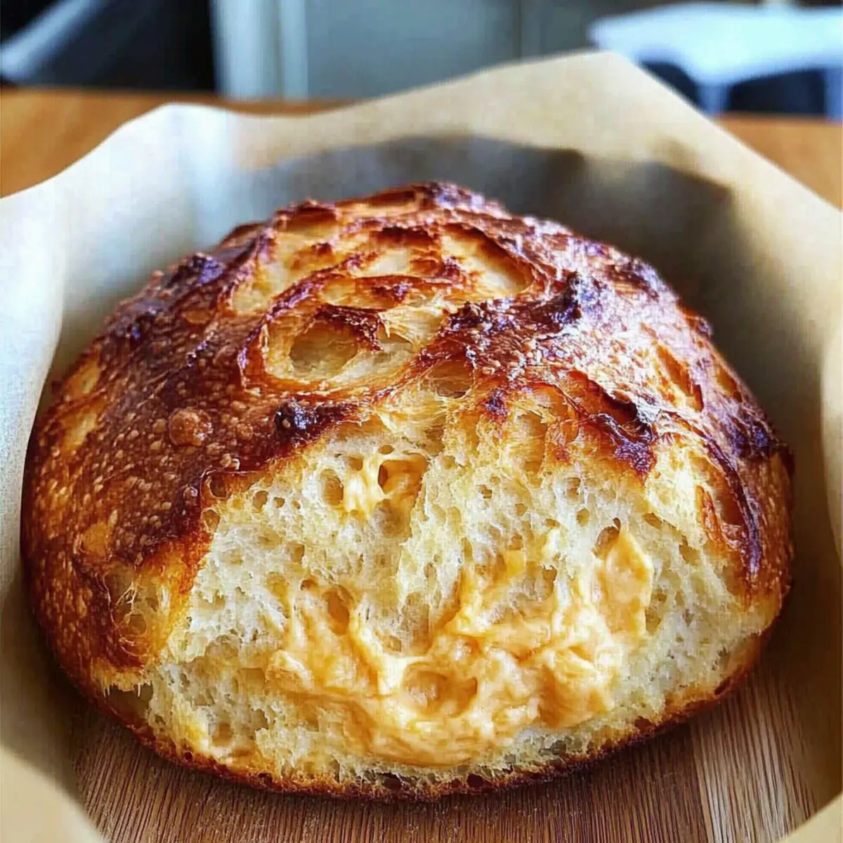 No Knead Cheddar Bread in the Dutch Oven: A Cheesy Delight