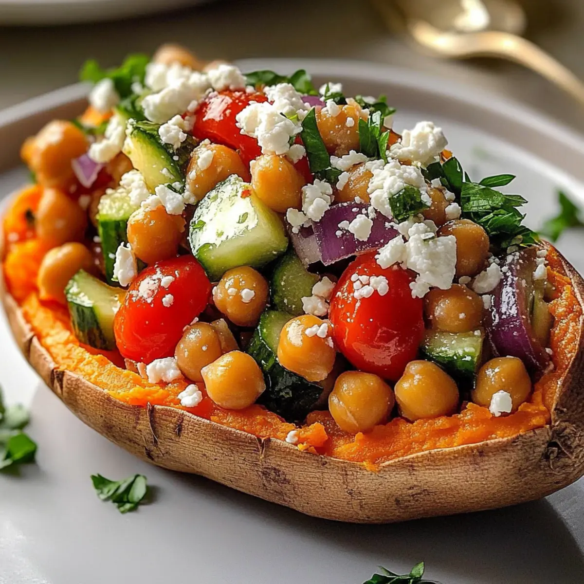 Mediterranean Stuffed Sweet Potatoes: A Flavorful Veggie Delight