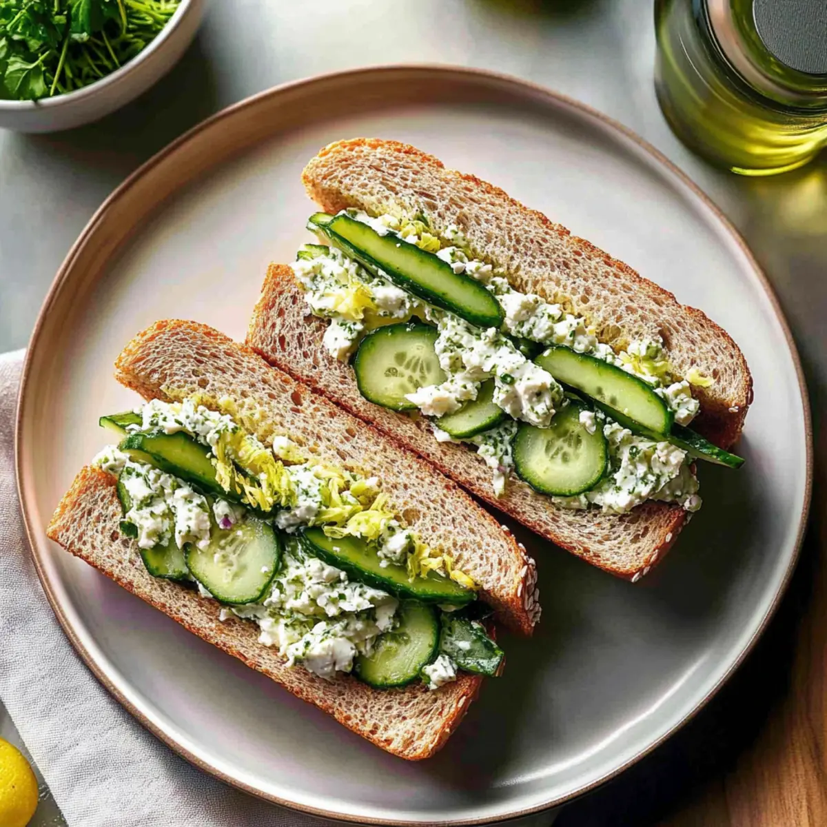 Cucumber Salad Sandwiches for a Refreshing Light Lunch