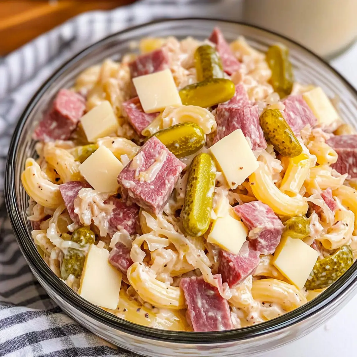 Deliciously Creamy Reuben Pasta Salad for Effortless Entertaining