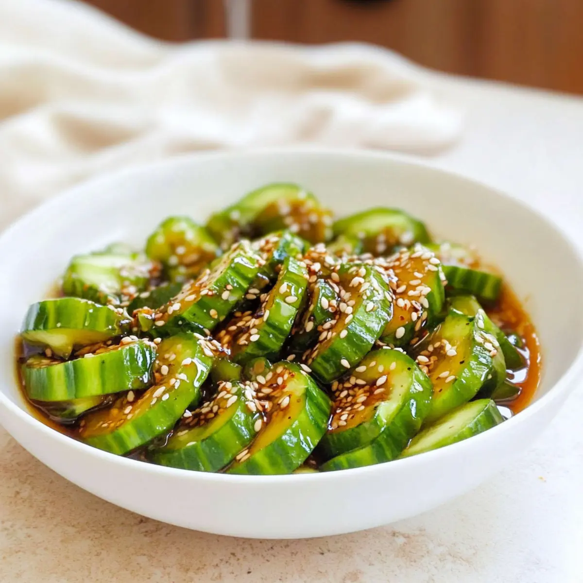 Refreshing Asian Cucumber Salad with Savory Sesame Twist