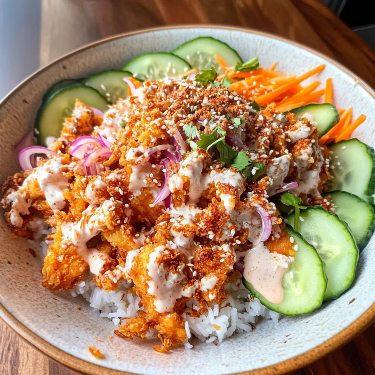 Bang Bang Chicken Crispy Rice Salad for a Crunchy Feast