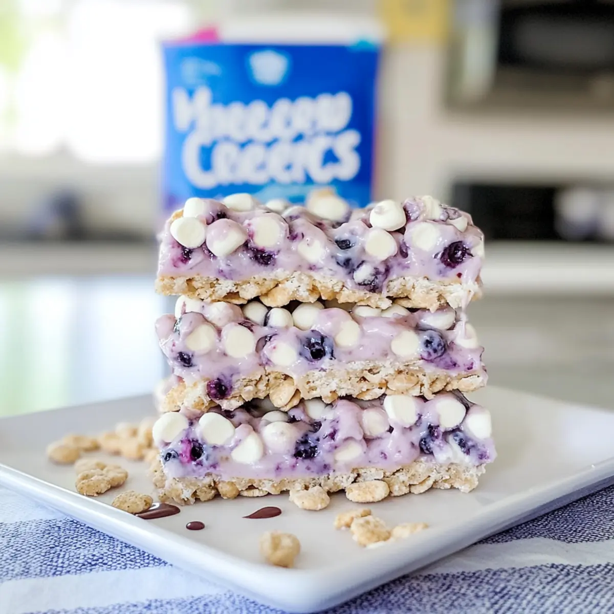 Chewy Blueberry Cheerios Cereal Bars for Quick Snacking