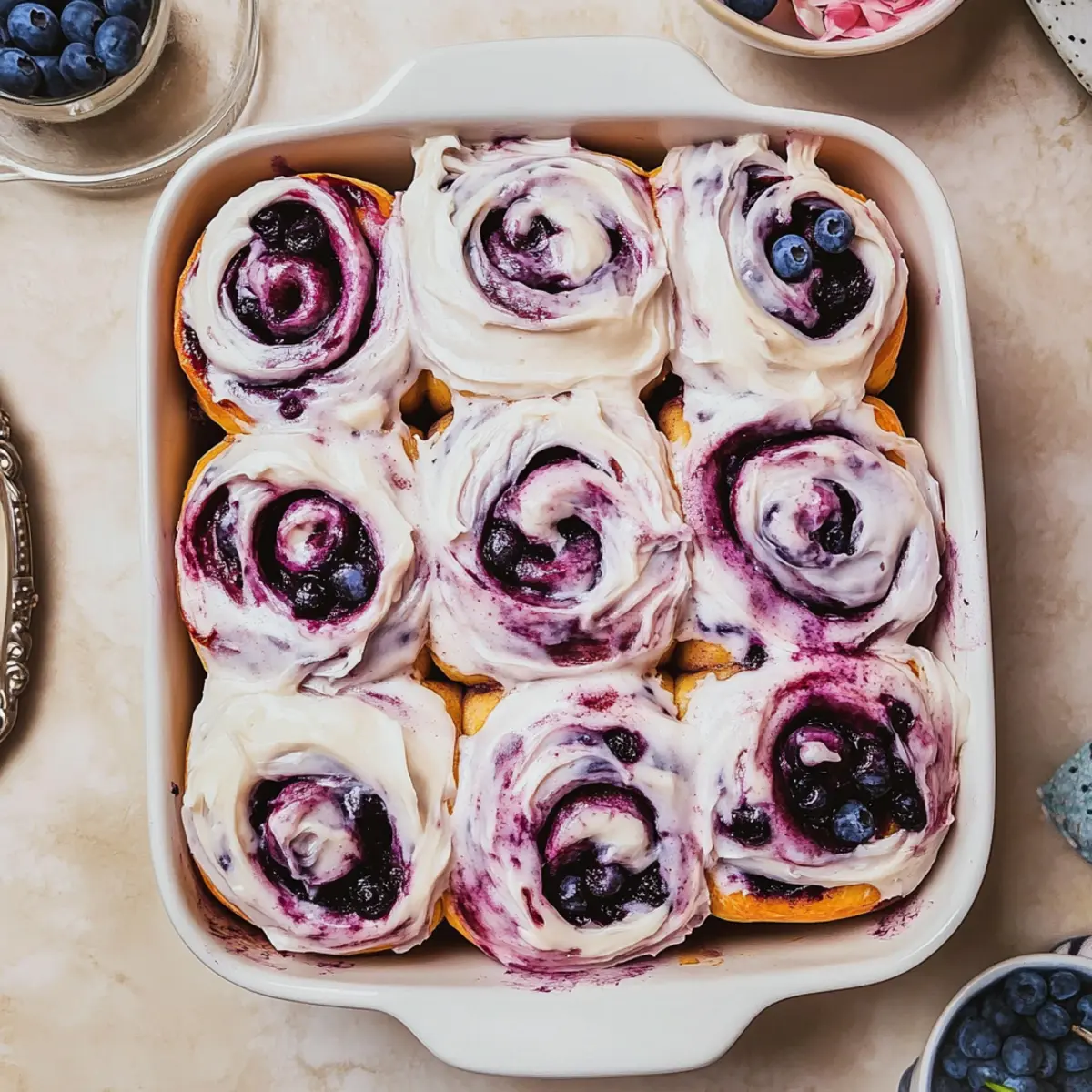 Irresistibly Fluffy Blueberry Cinnamon Rolls for Breakfast Bliss