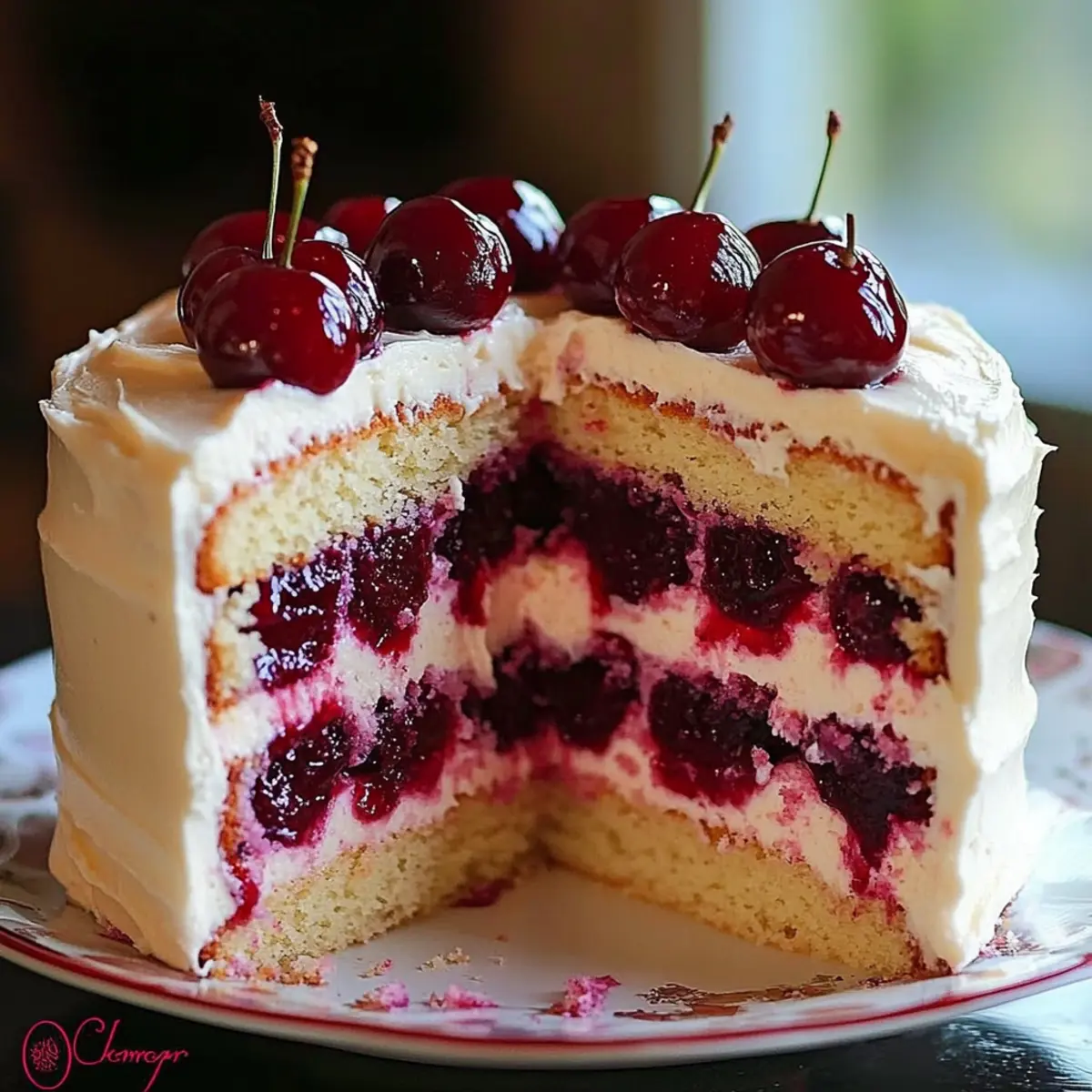 Irresistible Cherry Layer Cake with Cherry Cream Cheese Frosting