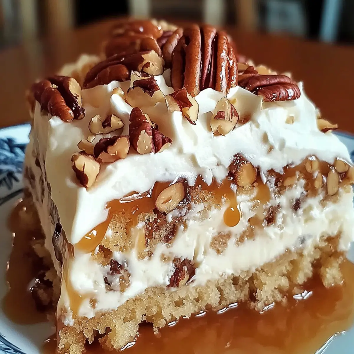 Indulge in Moist Butter Pecan Praline Poke Cake Delight