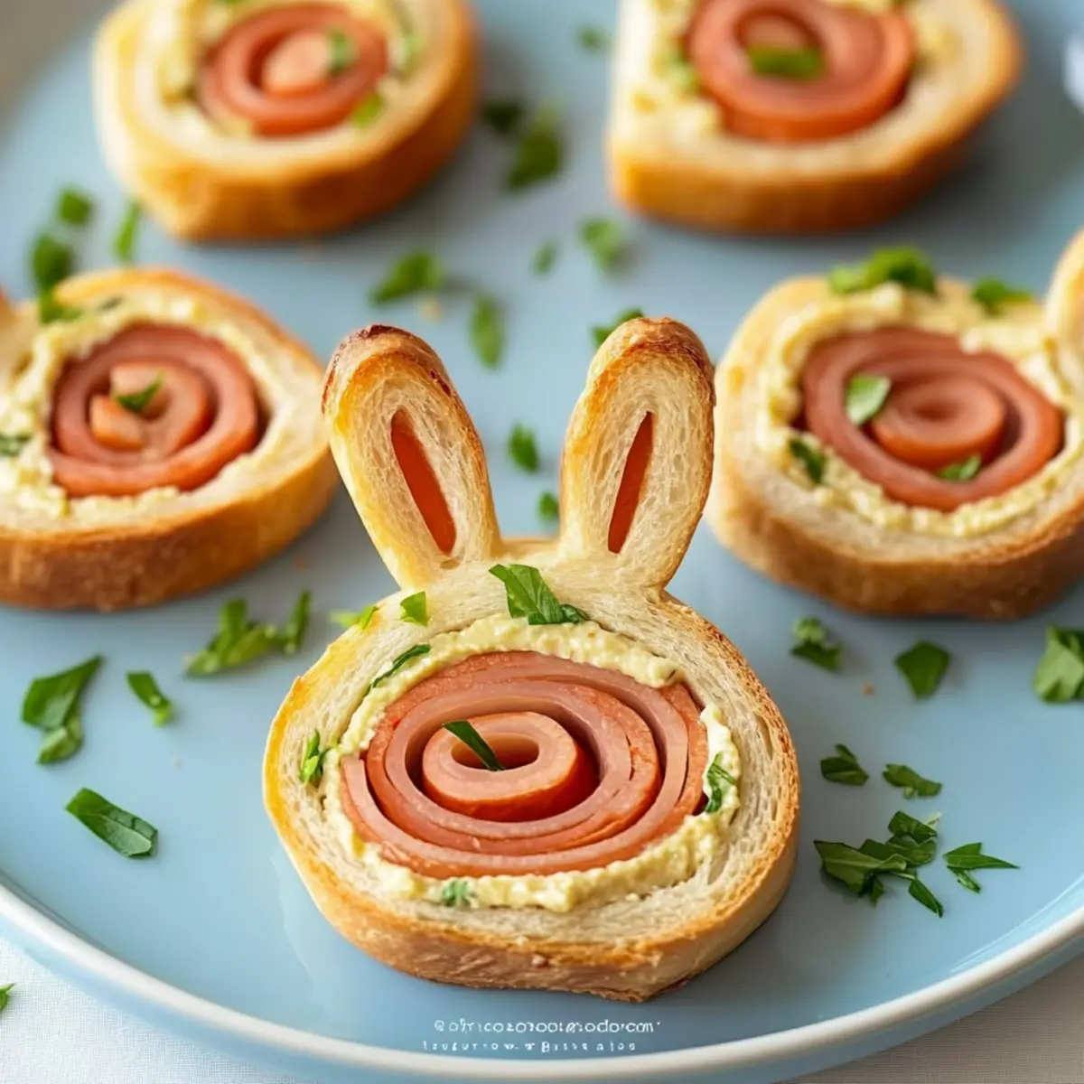 Bunny-Shaped Puff Pastry Pinwheels for an Adorable Easter Treat