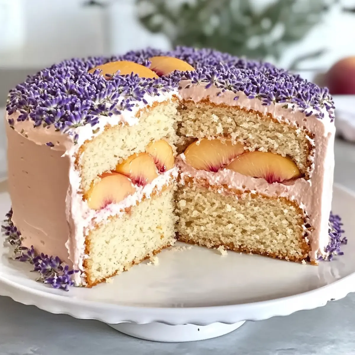 Lavender Peach Cake