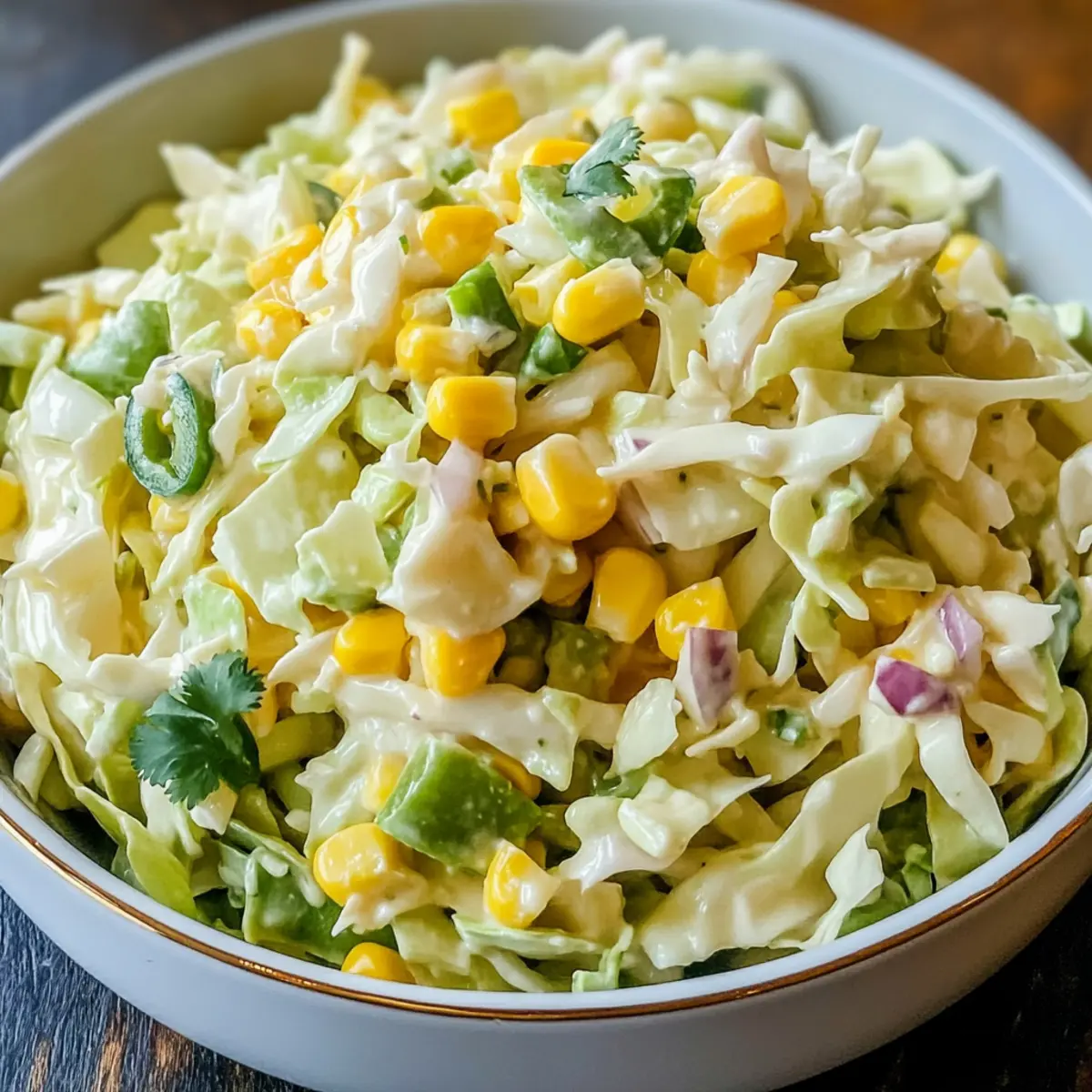 Spicy Jalapeno Corn Coleslaw for a Zesty Summer Twist