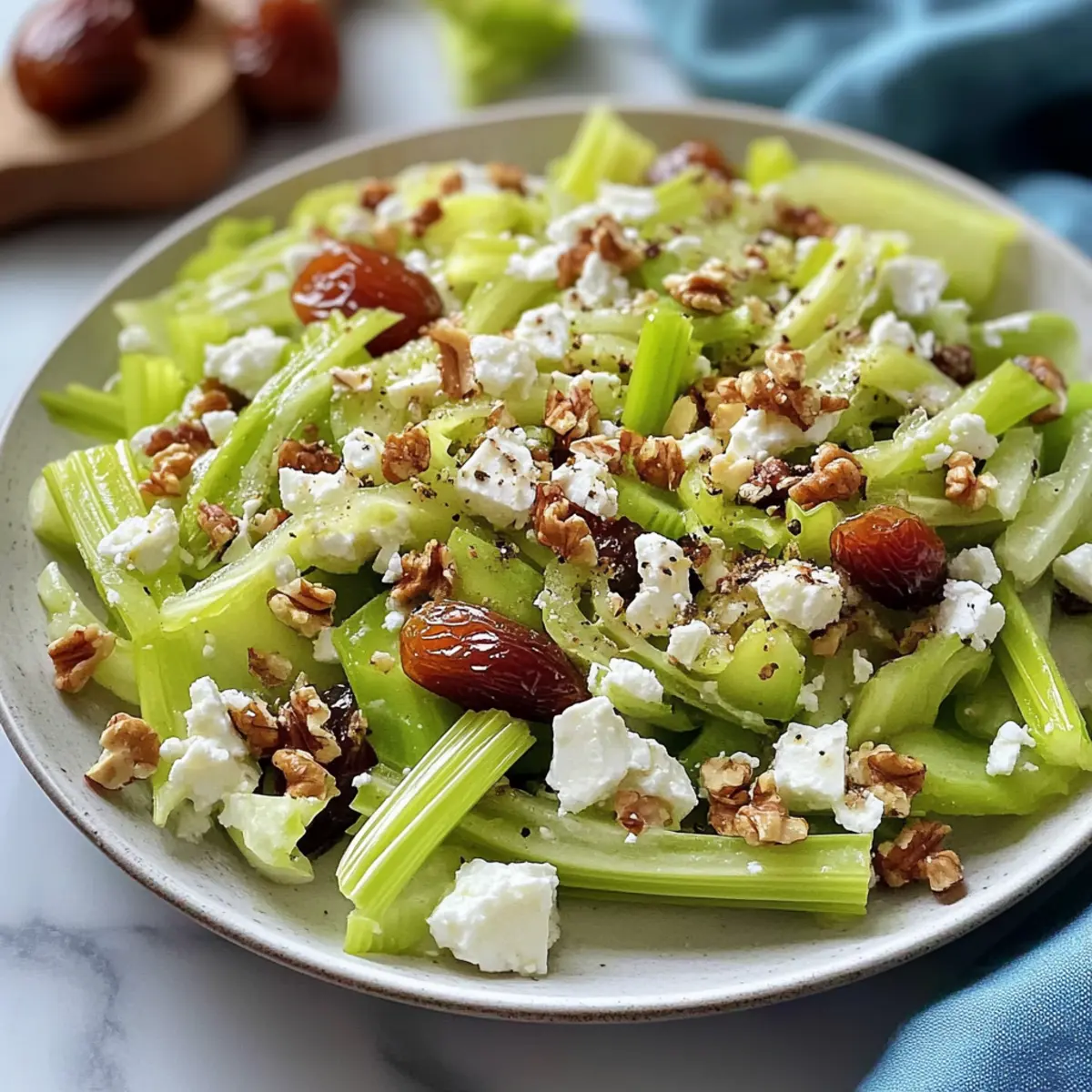 Crunchy Walnut Celery Salad with Feta for Fresh Flavor Bliss