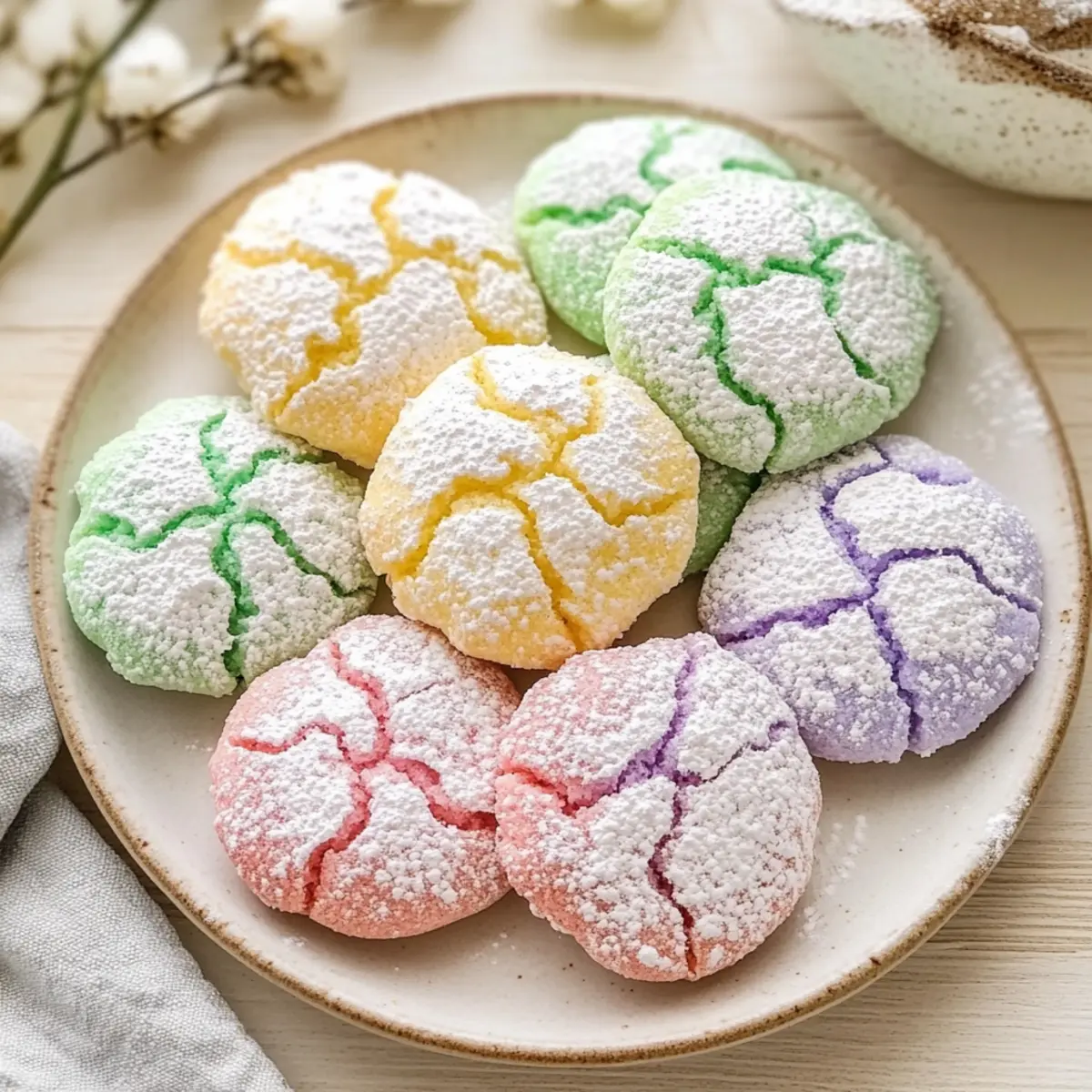 Springtime Crinkle Cookies: Chewy, Colorful Delights for You