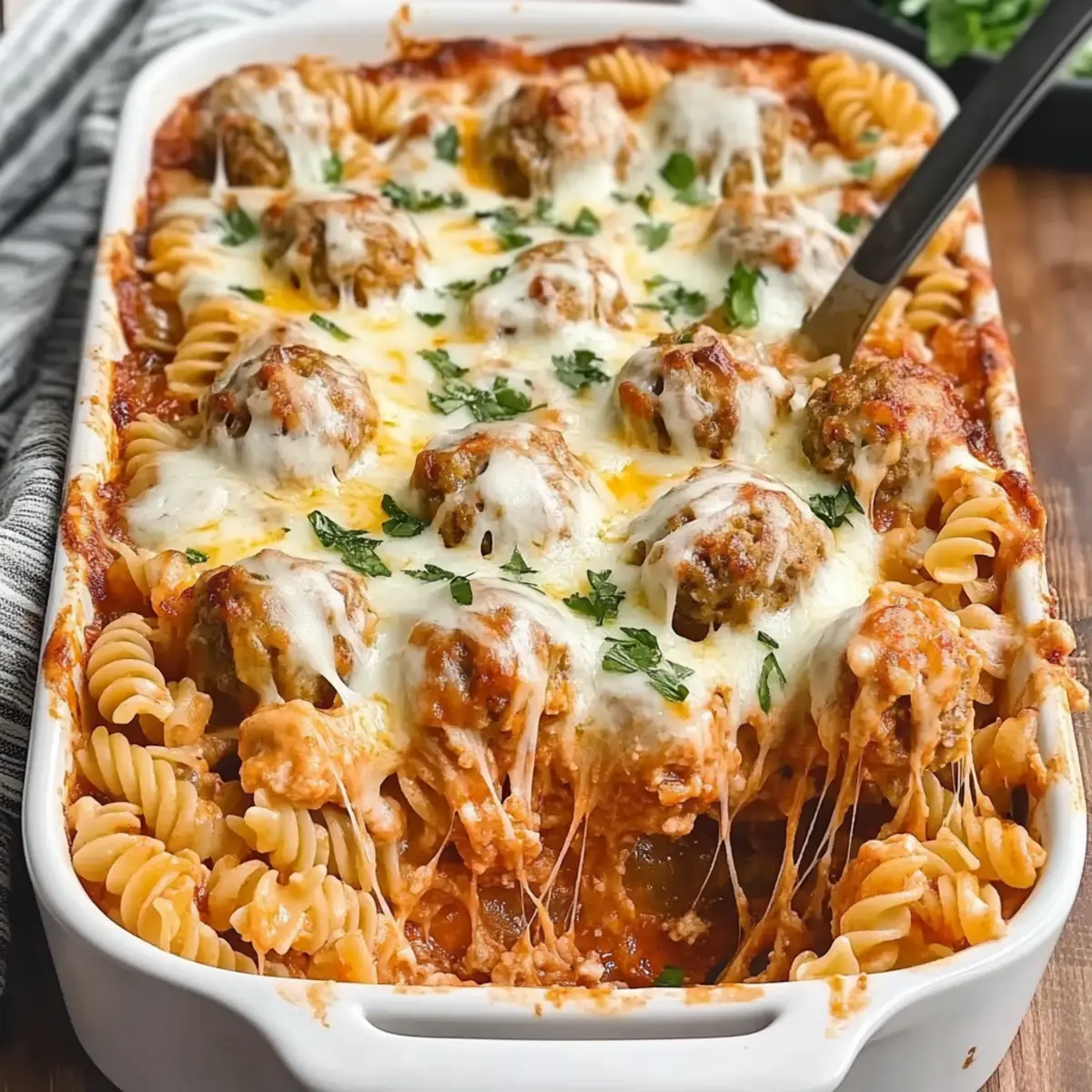 Dump and Bake Meatball Casserole