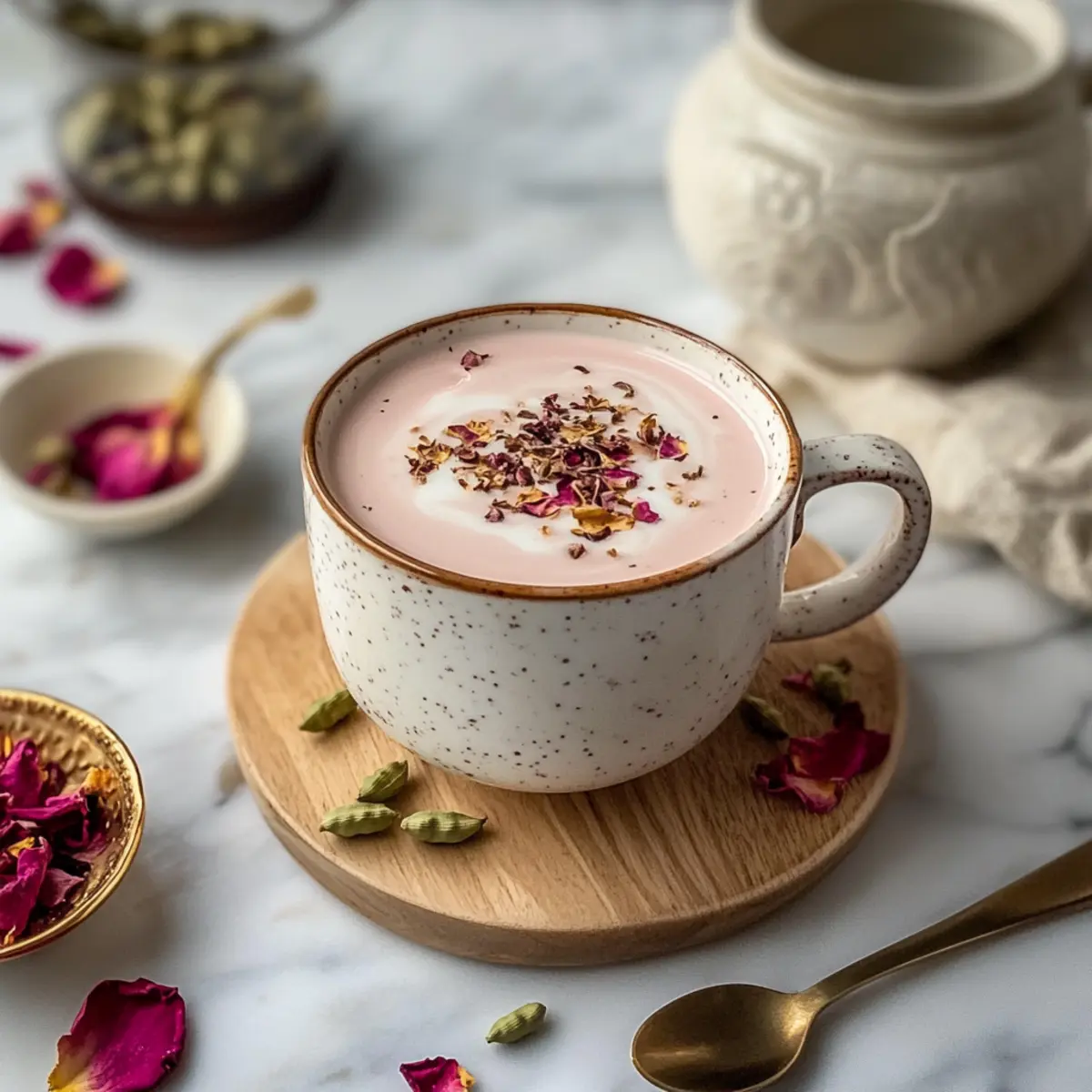 Enchanting Rose Cardamom Tea Latte for Cozy Moments