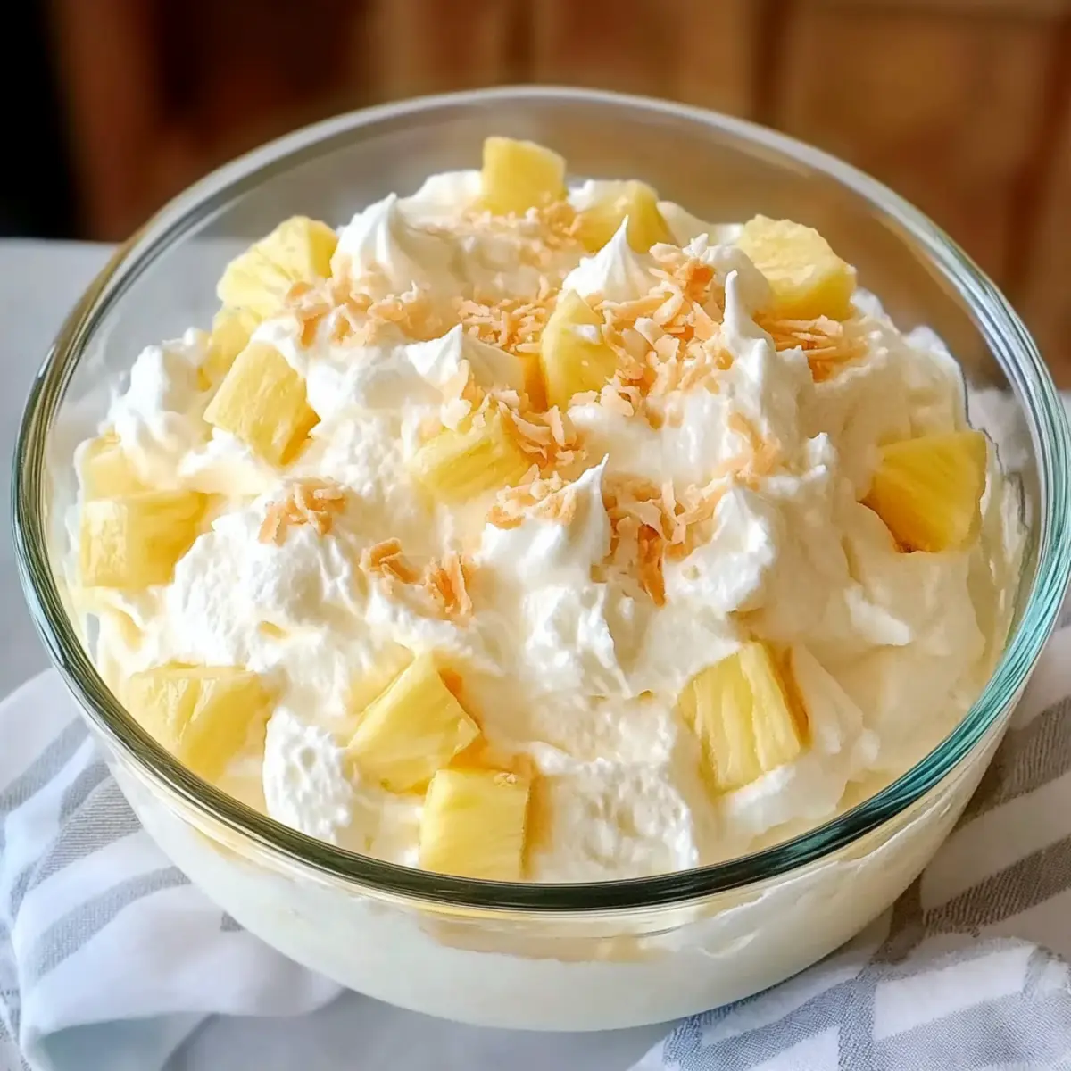 Delight in Hawaiian Pineapple Coconut Fluff for Easy No-Bake Bliss