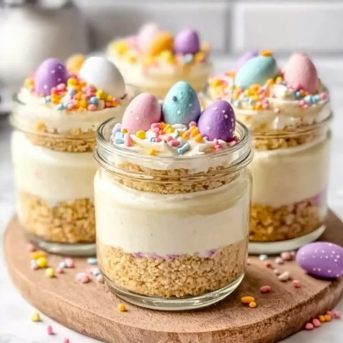 Mini Easter Cheesecake Jars